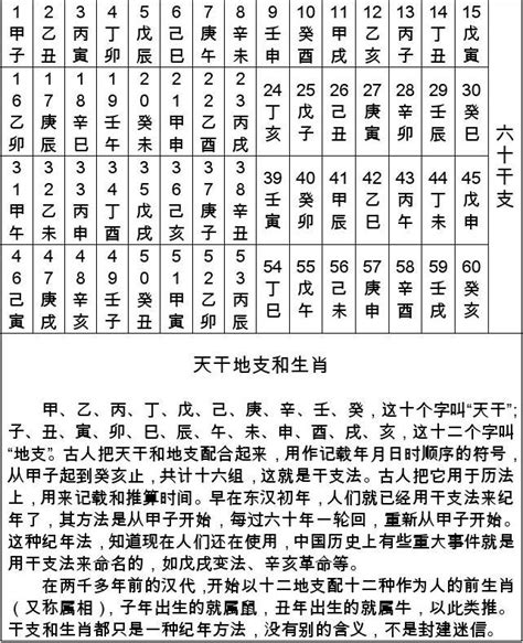 2007天干地支|干支纪年对照表，天干地支年份对照表